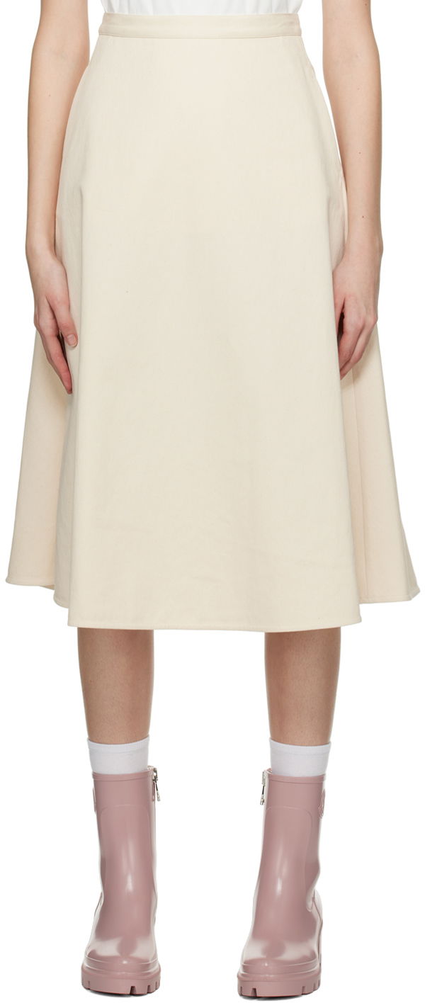 Nederdel Moncler A-Line Midi Hvid | I10932D00016596IT, 0