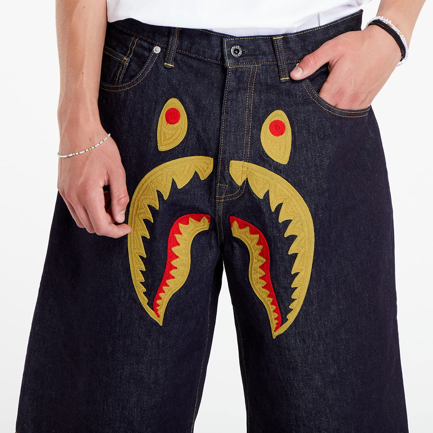 Shorts BAPE A BATHING APE Shark Denim Shorts Indigo Sort | 001DSK301002M ING, 1