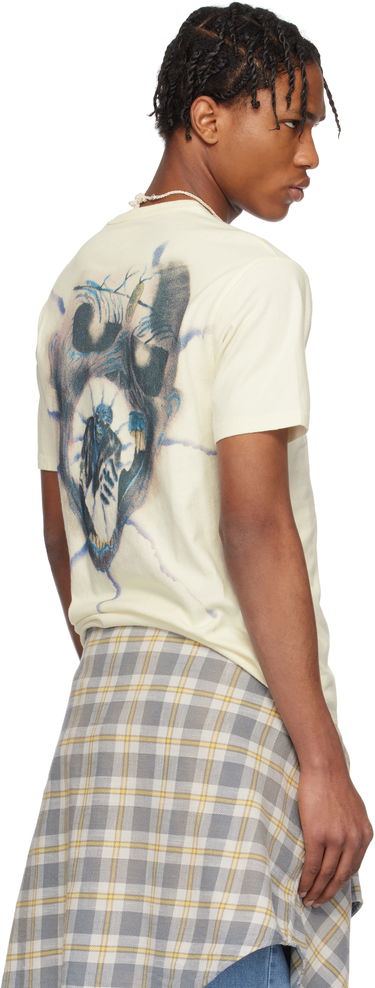 T-shirt ERL ERL Skull Graphic T-Shirt Beige | ERL10T011, 2