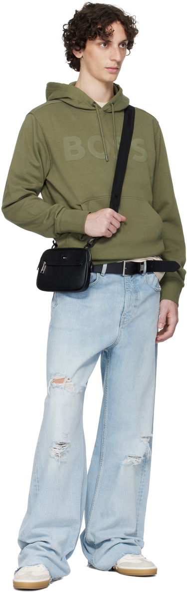 Skuldertaske BOSS Pebble-Grained Faux-Leather Bag Sort | 50548031, 3