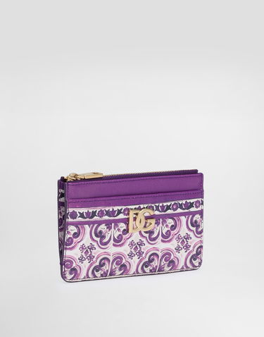 Tegnebog Dolce & Gabbana Dolce & Gabbana Calfskin Card Holder with Majolica Print Lilla | BI1261AO026I03TN, 1