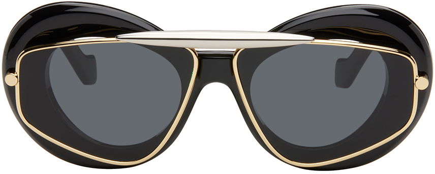 Solbriller Loewe Wing Double Frame Sunglasses Sort | LW40120I@5901A, 0