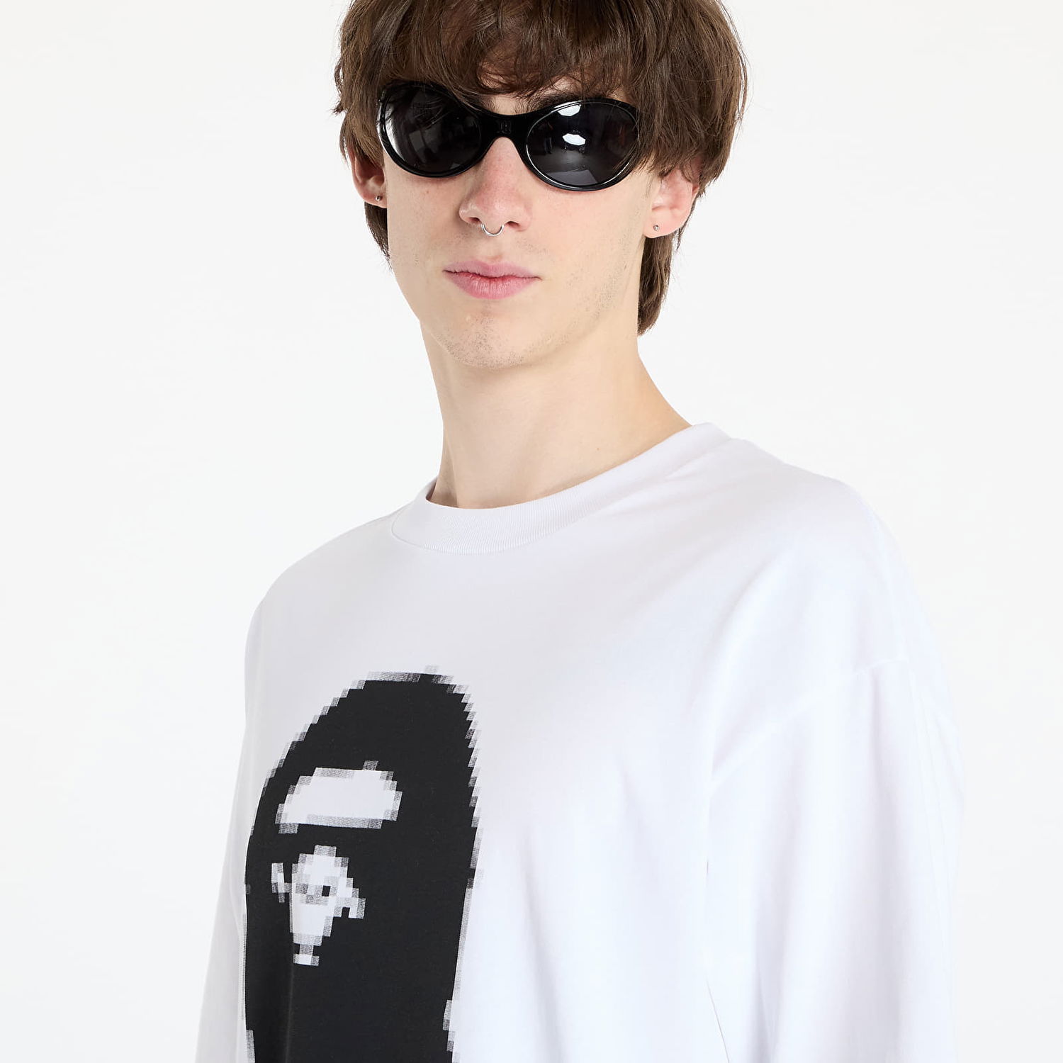 T-shirt BAPE Pixel Ape Head Relaxed Fit Tee Hvid | 001TEK801348M WHT, 1