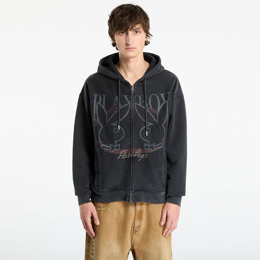 Sweatshirt Footshop Playboy x FTSHP Zip-Up Hoodie UNISEX Black Sort | FTSHP_519