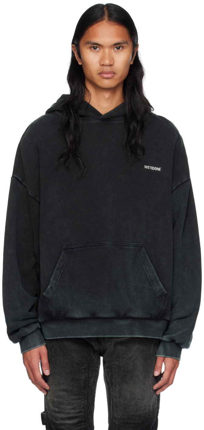 Sweatshirt We11done Raw Edge Hoodie by Sort | WD-TH2-24-809-U-BK