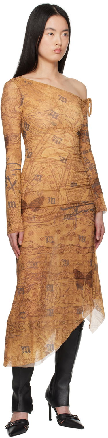 Kjole MISBHV MISBHV Goa Mesh Dropped Shoulder Midi Dress Brun | 250W810, 3