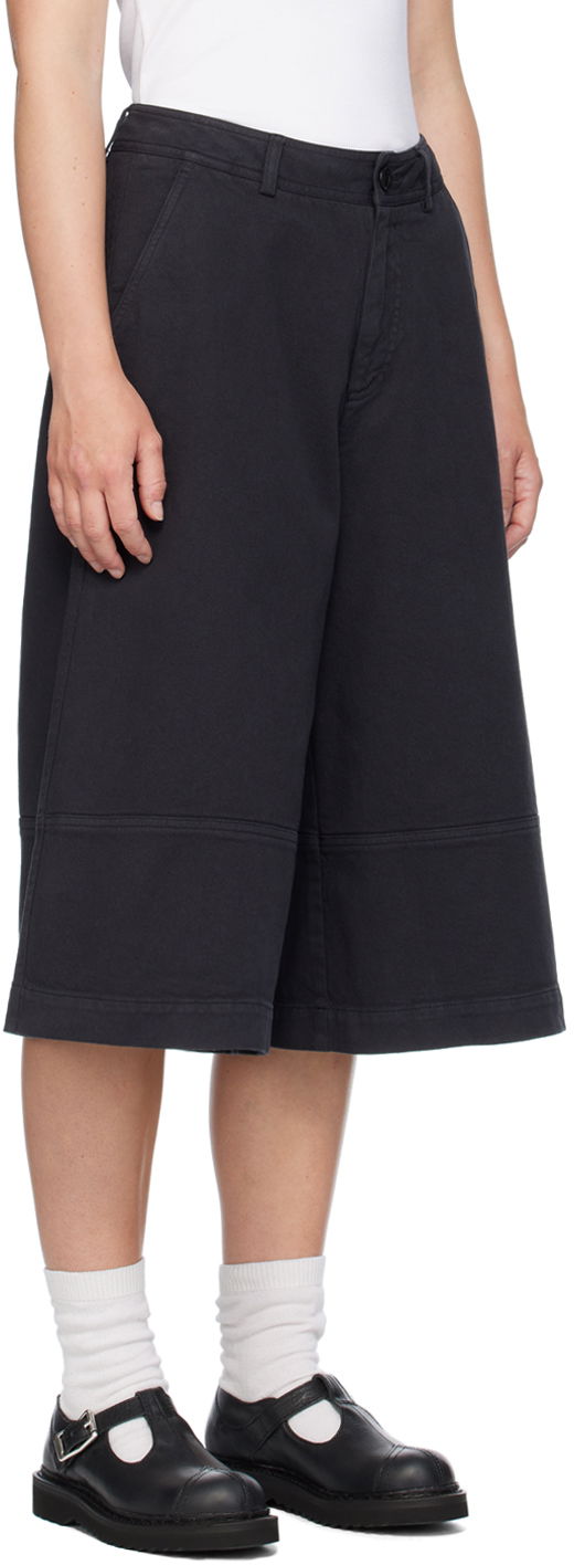 Shorts YMC YMC Ezy Wide-Leg Cropped Trousers Mørkeblå | Q4WML, 1