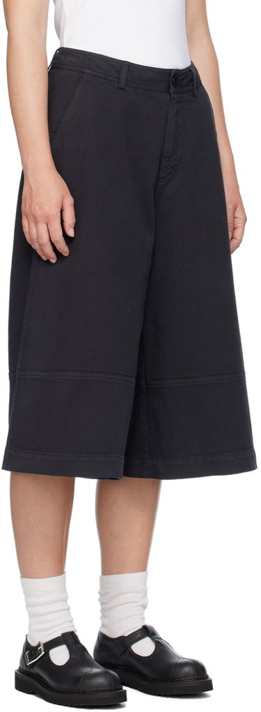 Shorts YMC YMC Ezy Wide-Leg Cropped Trousers Mørkeblå | Q4WML, 1