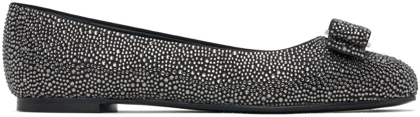 Skopleje FERRAGAMO Salvatore Ferragamo Varina Crystal Embellished Ballerina Flats Sort | 01H714 - 771895