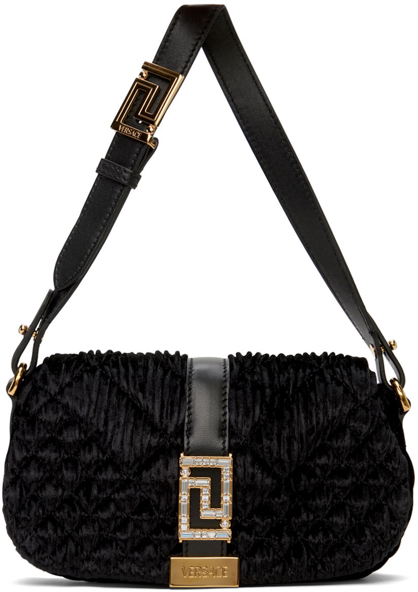 Håndtaske Versace Black Greca Goddess Velvet Mini Bag Sort | 1010951_1A09619_1B00V, 0