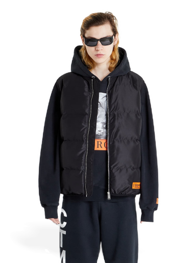 Vest HERON PRESTON Logo Tape Nylon Padded Vest Sort | HMEA073S22FAB0011000