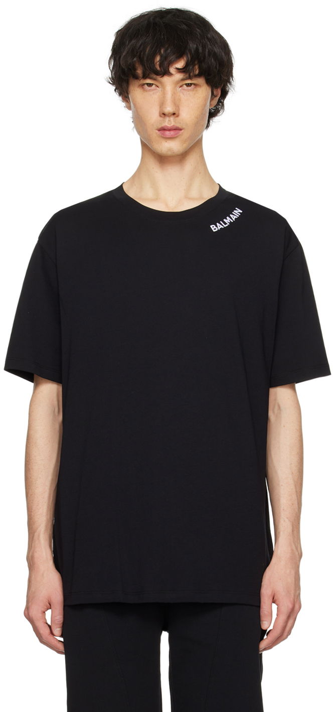 T-shirt Balmain Embroidered T-Shirt Sort | CH1EG000BC62