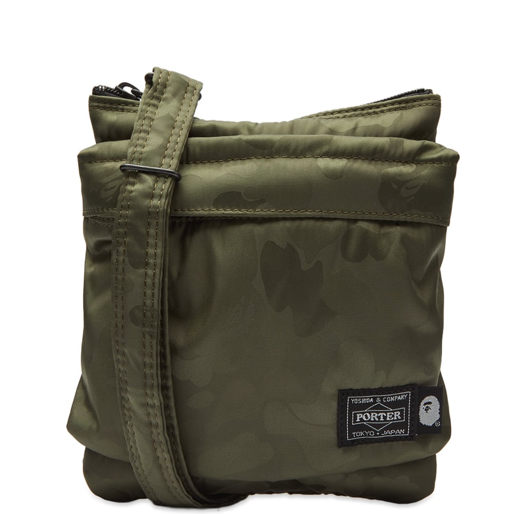 Skuldertaske BAPE Porter Solid Camo Shoulder Pouch Grøn | 001SGI831908M-ODR, 0