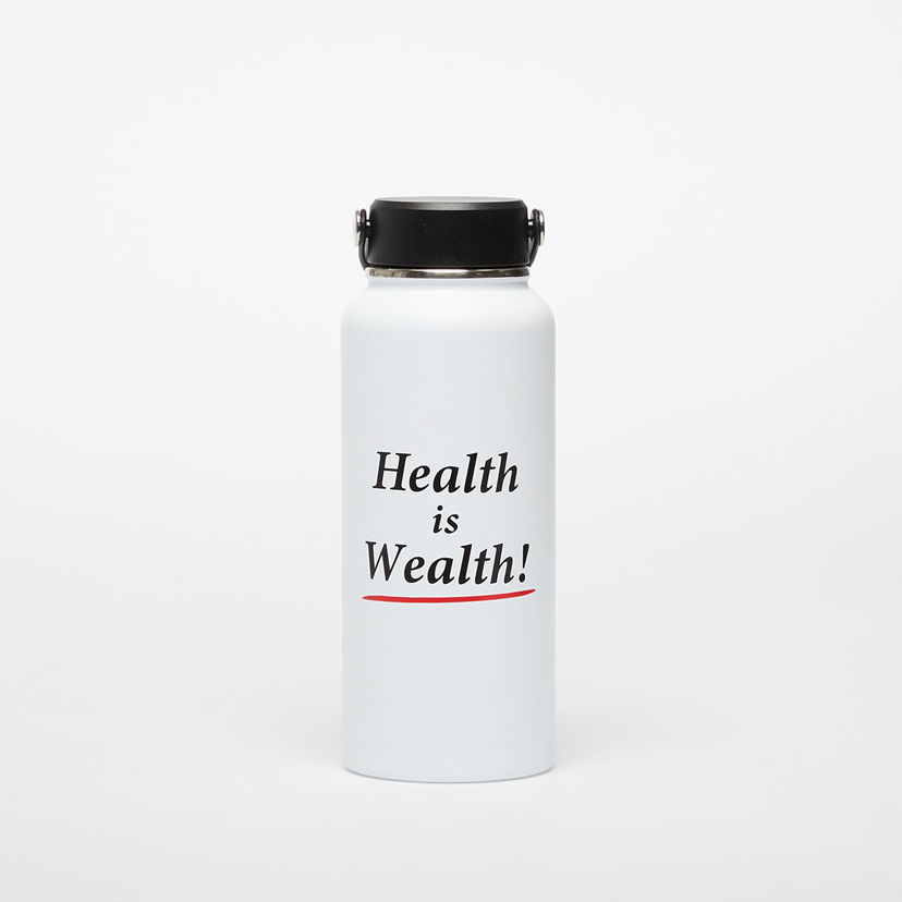 Drikkeflaske Sporty & Rich Sporty & Rich Health is Wealth Water Bottle Hvid | AC039602006WH01