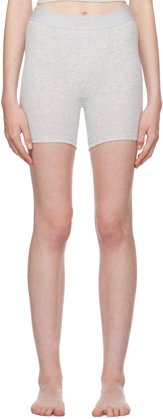 Shorts SKIMS Rib Boxer Boy Shorts Grå | BX-BOX-6248W