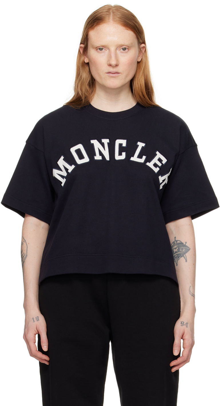 T-shirt Moncler Maglia T-Shirt Mørkeblå | J10938C0001889AJ0, 0