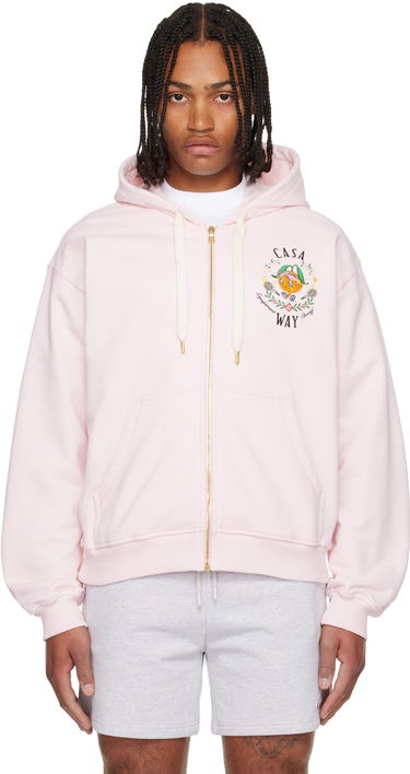 Sweatshirt Casablanca 'Casa Way' Orange Mascot Zip Hoodie Lyserød | M-AW25-JTP-408-05, 0