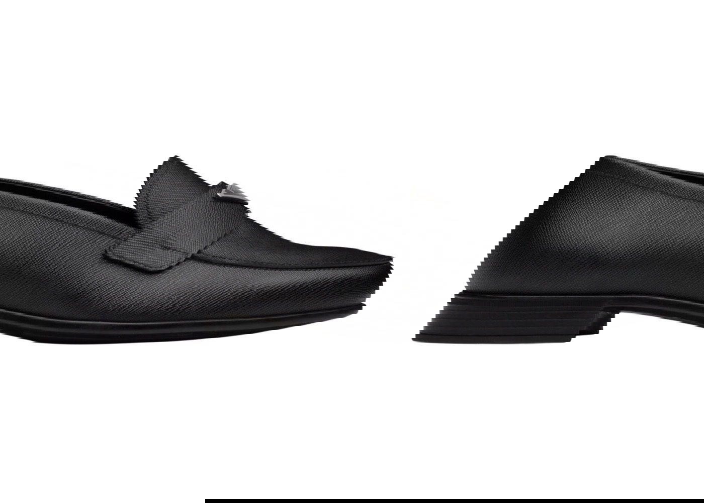 Sneakers og sko Prada Plaque Loafer Black Saffino Leather Sort | 2DB180_053_F0002_F_G001, 0