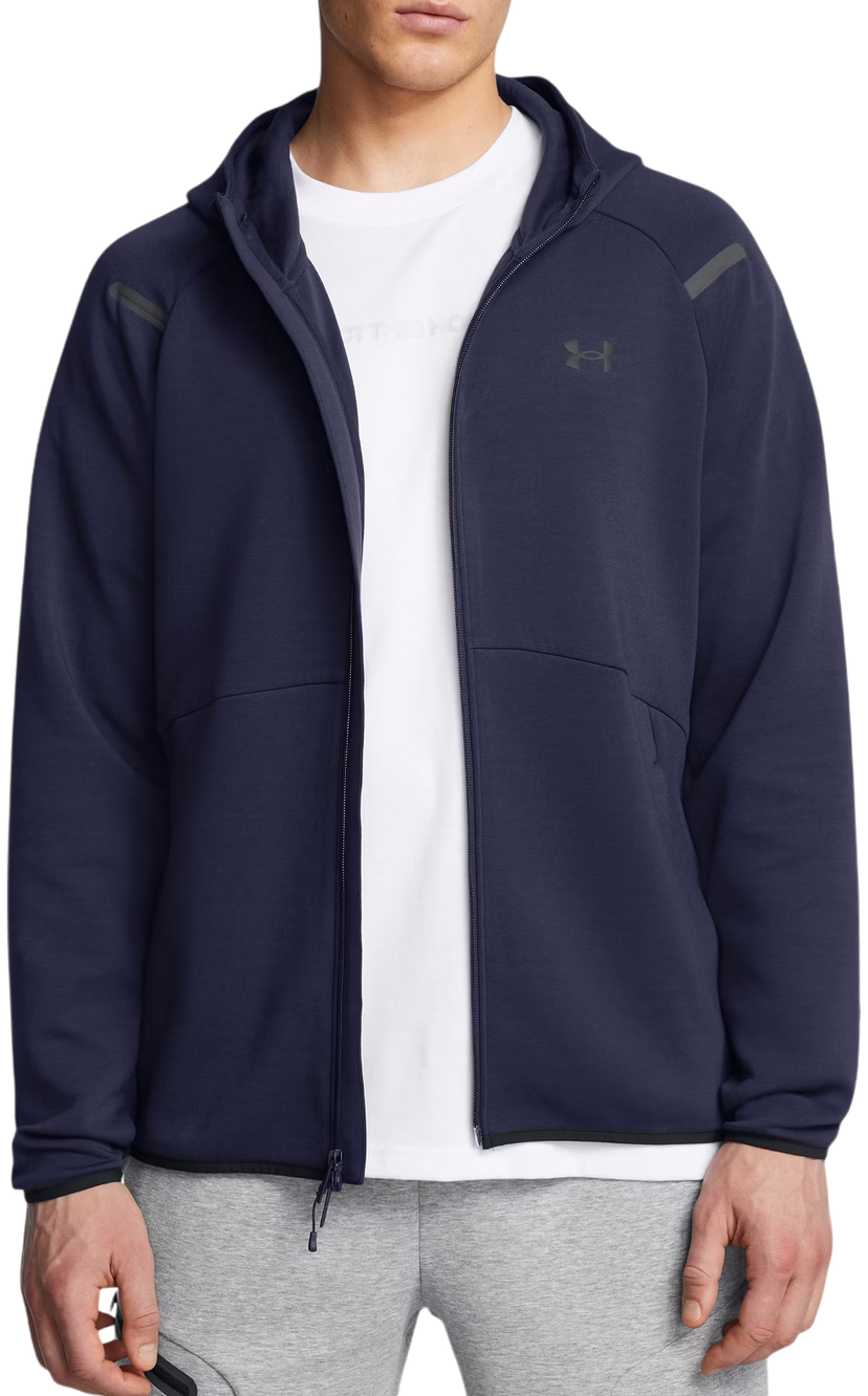 Sweatshirt Under Armour Fleece Full-Zip Hoodie Mørkeblå | 1389352-410