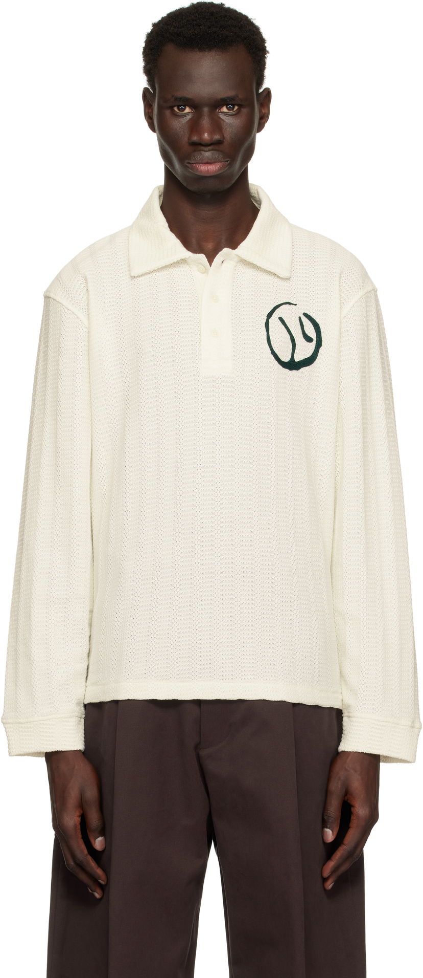Polo skjorte Palmes Palmes Knitted Rugby Polo Hvid | P15-0030-062