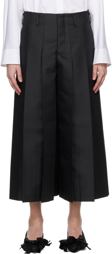 Bukser Comme des Garçons Comme des Garçons Gabardine Pleated Cropped Trousers Sort | GO-P009-S25, 0