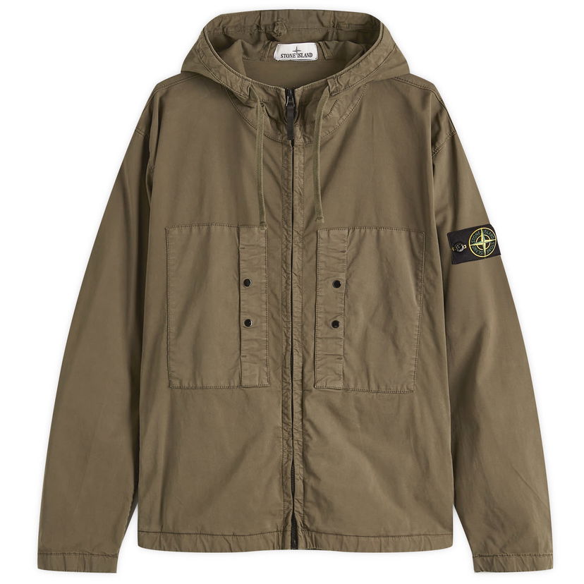 Vindjakke Stone Island Stone Island Supima Cotton Twill Stretch-TC Hooded Jacket Grøn | K1S154100091-V0054