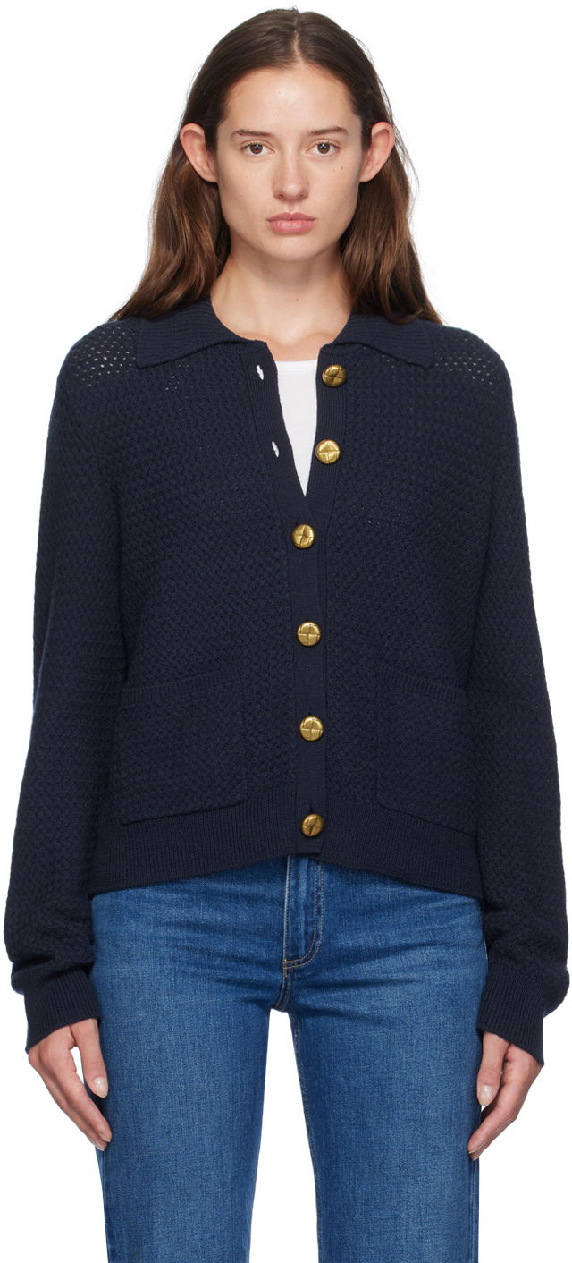 Sweater rag & bone Jax Knit Cardigan Blå | WAS24F019UG19