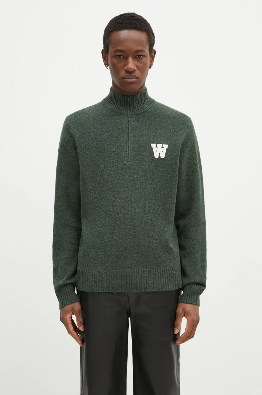 Sweater WOOD WOOD Wood Wood Blu AA CS Halfzip Lightweight Sweater Grøn | 10325502.4159, 0