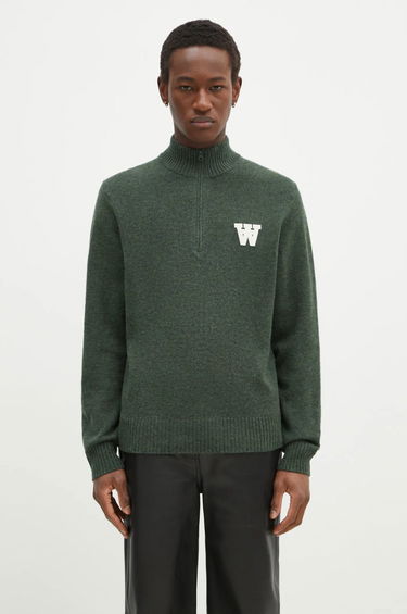 Sweater WOOD WOOD Wood Wood Blu AA CS Halfzip Lightweight Sweater Grøn | 10325502.4159, 0
