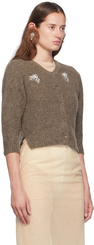 Sweater Simone Rocha Simone Rocha Cropped Alpaca Knit Cardigan Sort | MIMK2TB 0657, 4