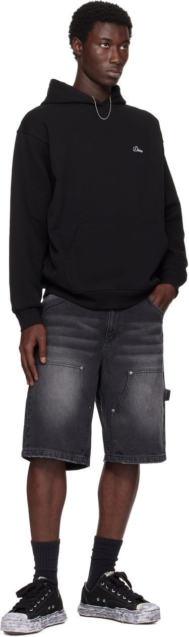 Sweatshirt Dime Cursive Small Logo Hoodie Sort | DIMESU2537BLK, 3