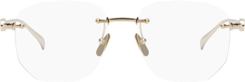Solbriller Gucci Gucci Block Text Square Rimless Glasses Metalisk | GG1806O-002