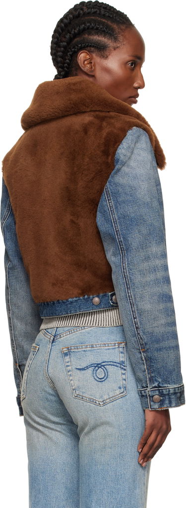 Jakke R13 R13 Cropped Denim & Faux Fur Jacket Blå | R13WD178-D246A, 2