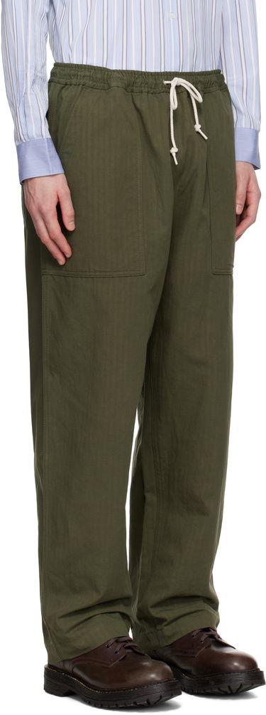 Cargo bukser Comme des Garçons Comme des Garçons Homme Linen Herringbone Drawstring Trousers Grøn | HO-P019-051, 1