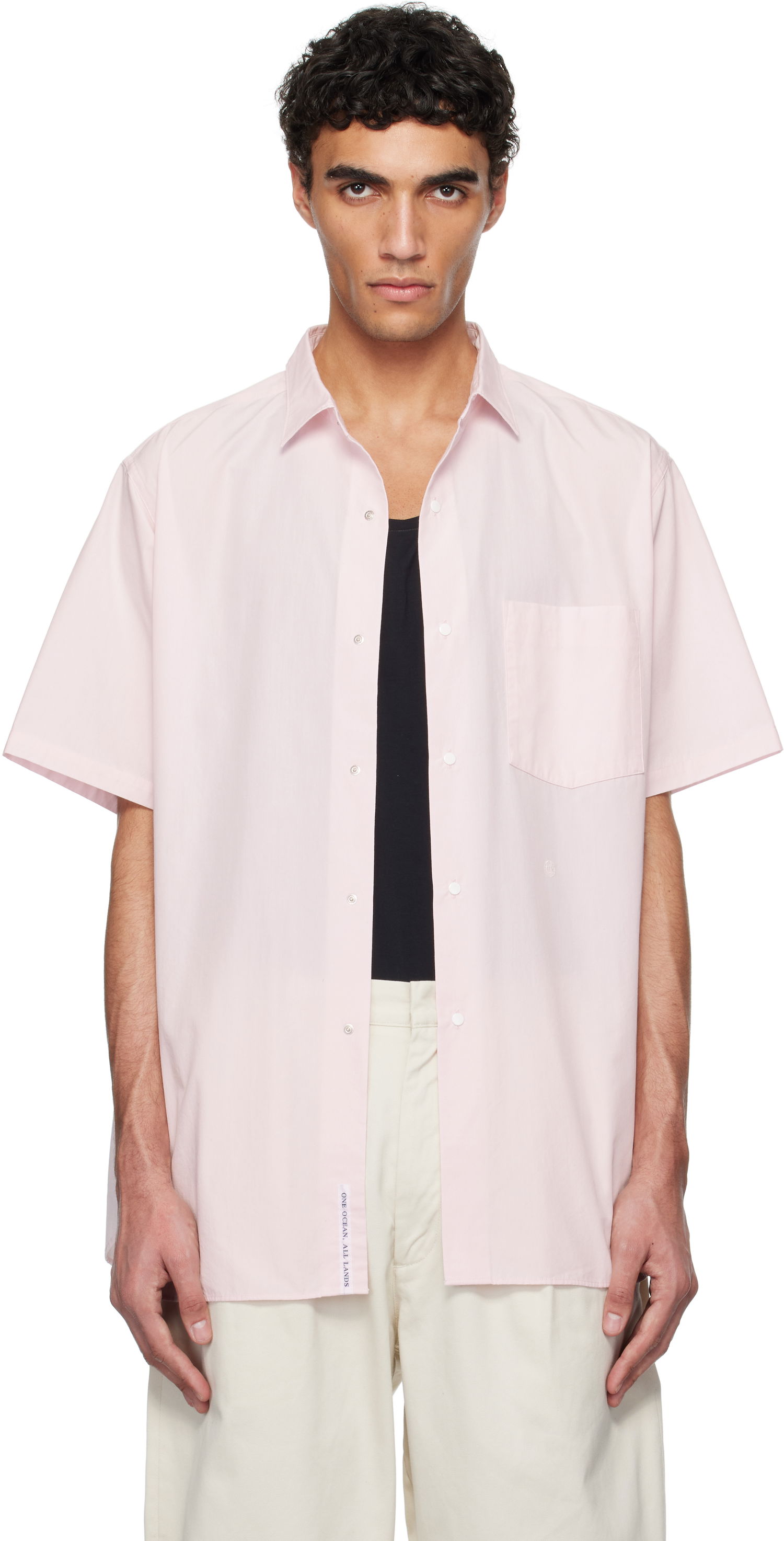 Skjorte NANAMICA Nanamica Regular Collar Wind Short Sleeve Shirt Lyserød | SUGS405U, 0