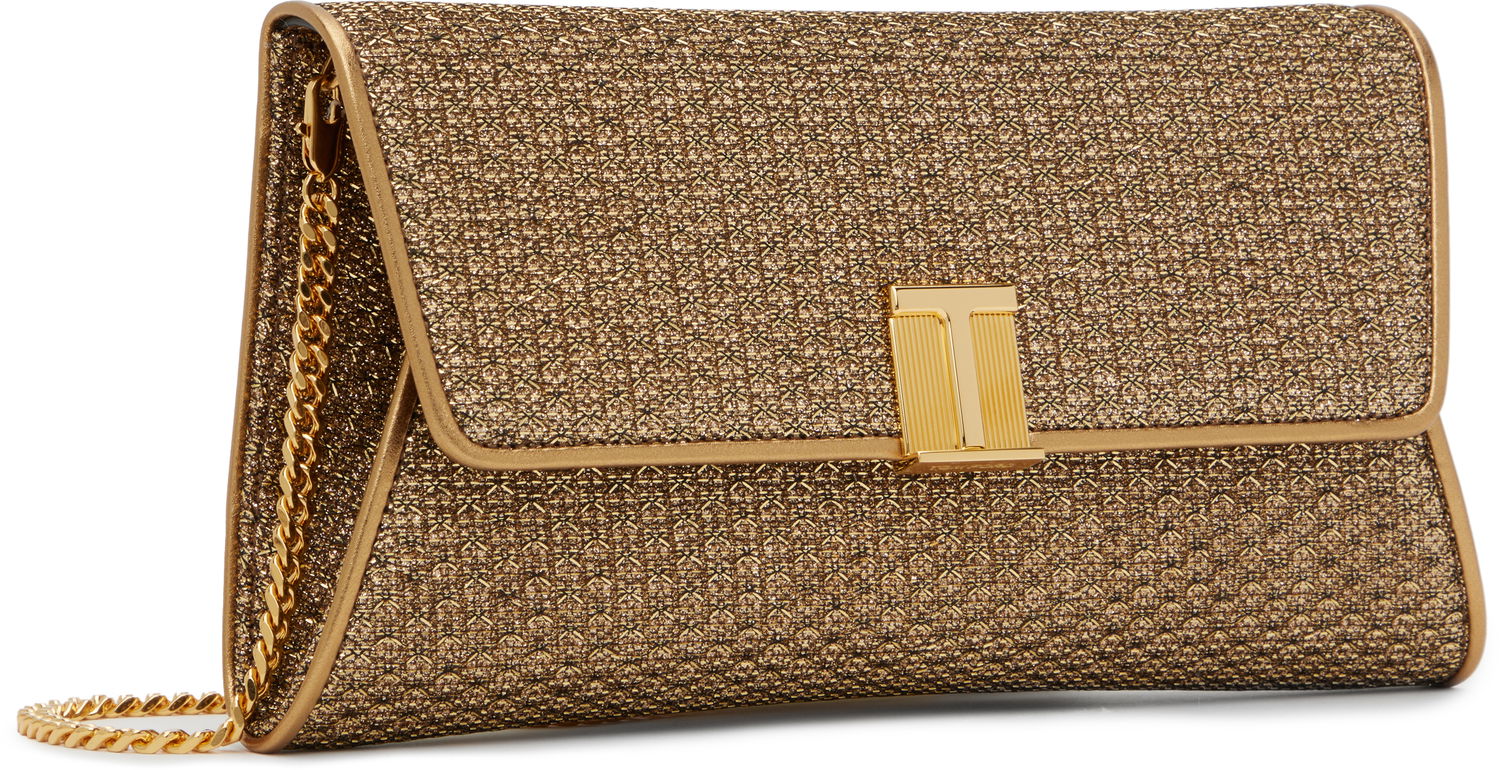 Håndtaske Tom Ford Tom Ford Nobile Textured Fabric Clutch Metalisk | L1736-TSY048X, 1