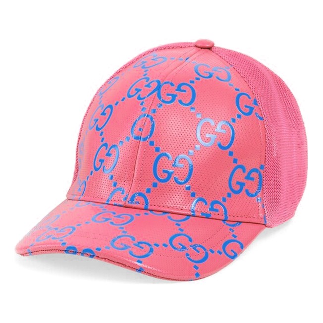 Kasket Gucci GG Leather Baseball Hat Lyserød | 728853-4HAWH-8972