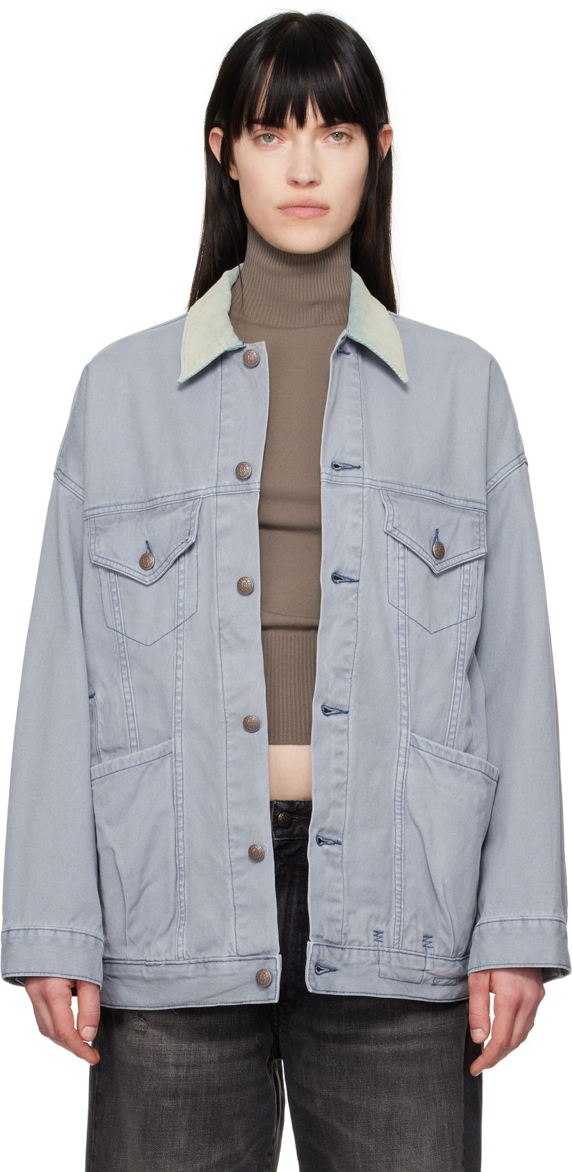 Jakke R13 R13 Lacey Trucker Denim Jacket Blå | R13WD210-D279A
