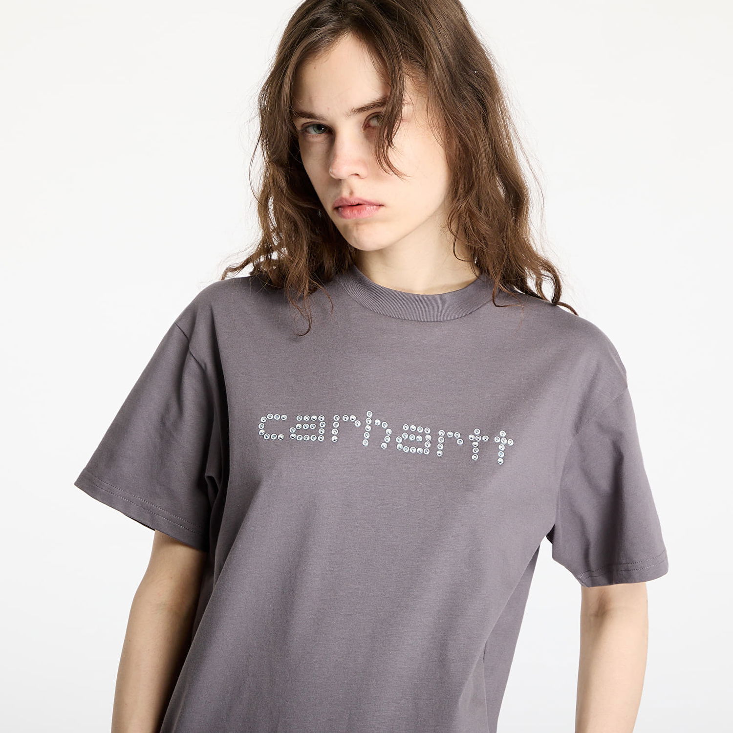 T-shirt Carhartt WIP Carhartt WIP Rivet Script T-Shirt Grå | I034396.2LQXX, 1