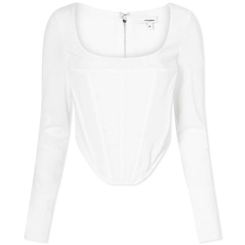 Crop top Miaou Maud Corset Top Hvid | 7065PM3WH