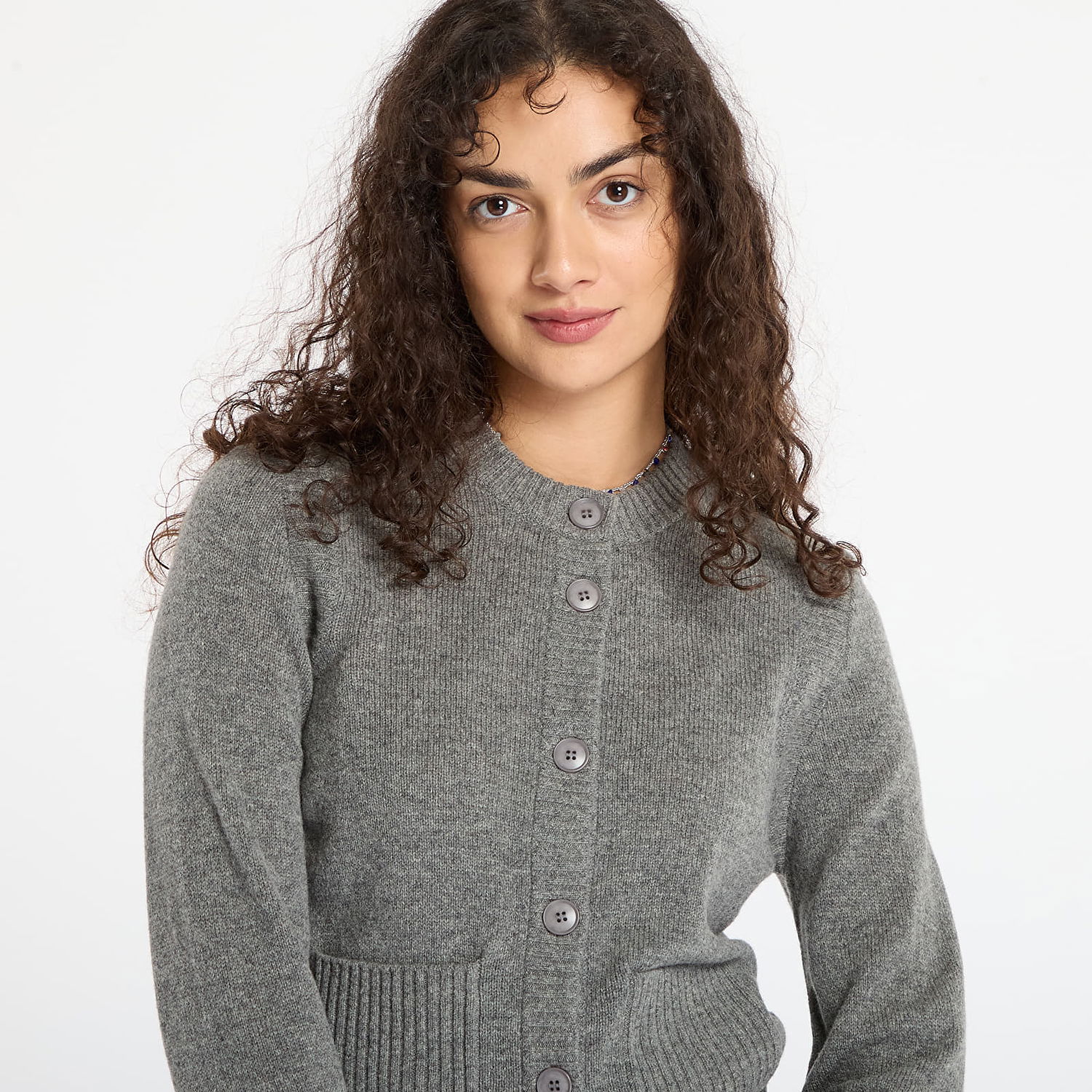 Sweater Samsoe Samsoe Saelif Short Cardigan Grå | F25300006_CLR000659, 1