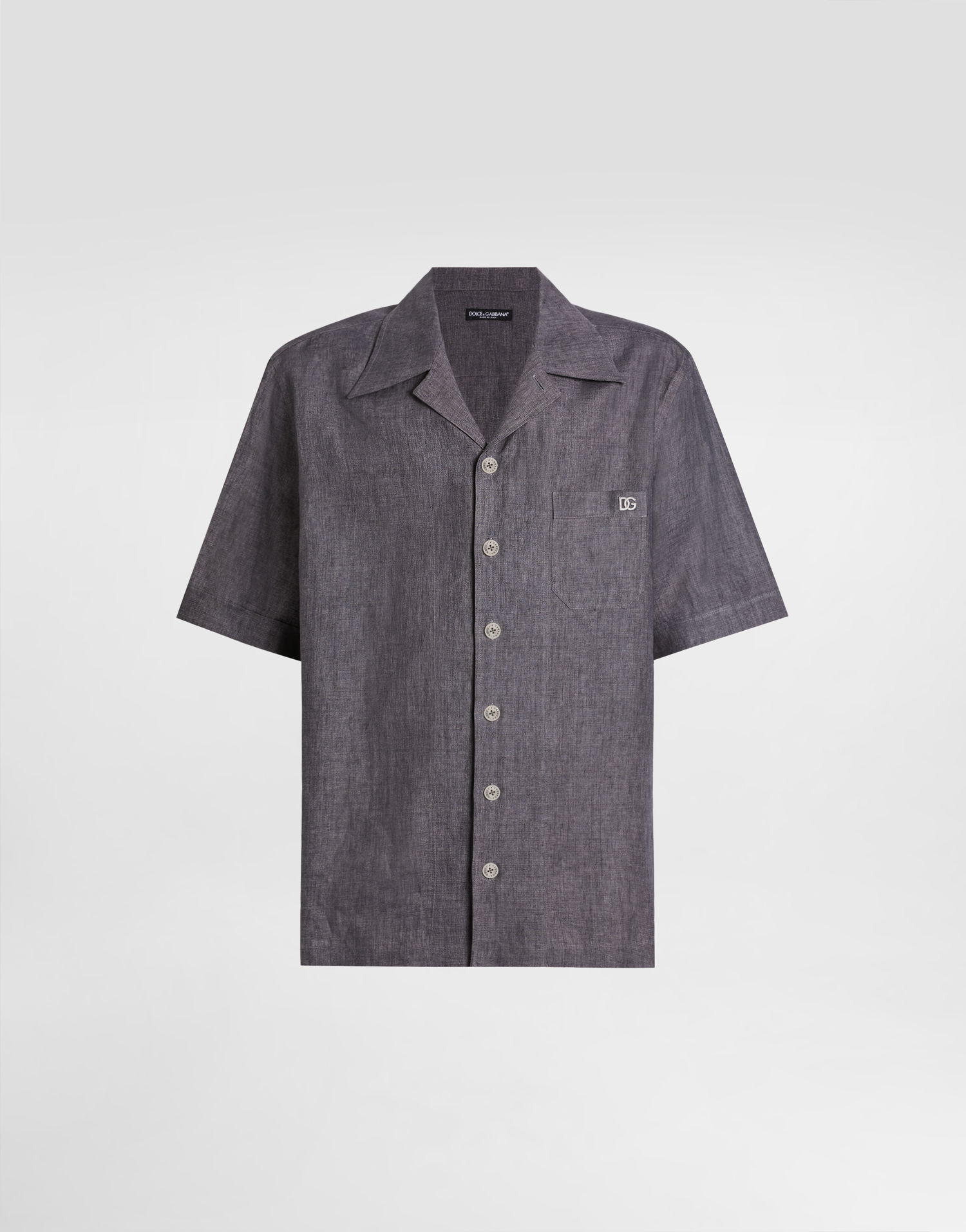 Skjorte Dolce & Gabbana Dolce & Gabbana Linen Canvas Shirt Grå | G5JH9ZFU4L5N0352, 0