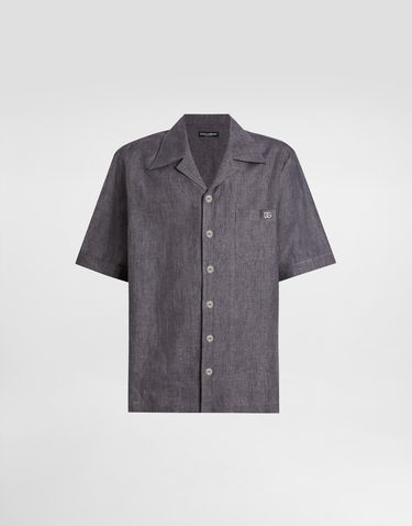 Skjorte Dolce & Gabbana Dolce & Gabbana Linen Canvas Shirt Grå | G5JH9ZFU4L5N0352, 0