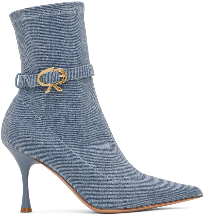 Frakker Gianvito Rossi Gianvito Rossi Ascent Denim Ankle Boots Blå | G73159.85LAC.DST