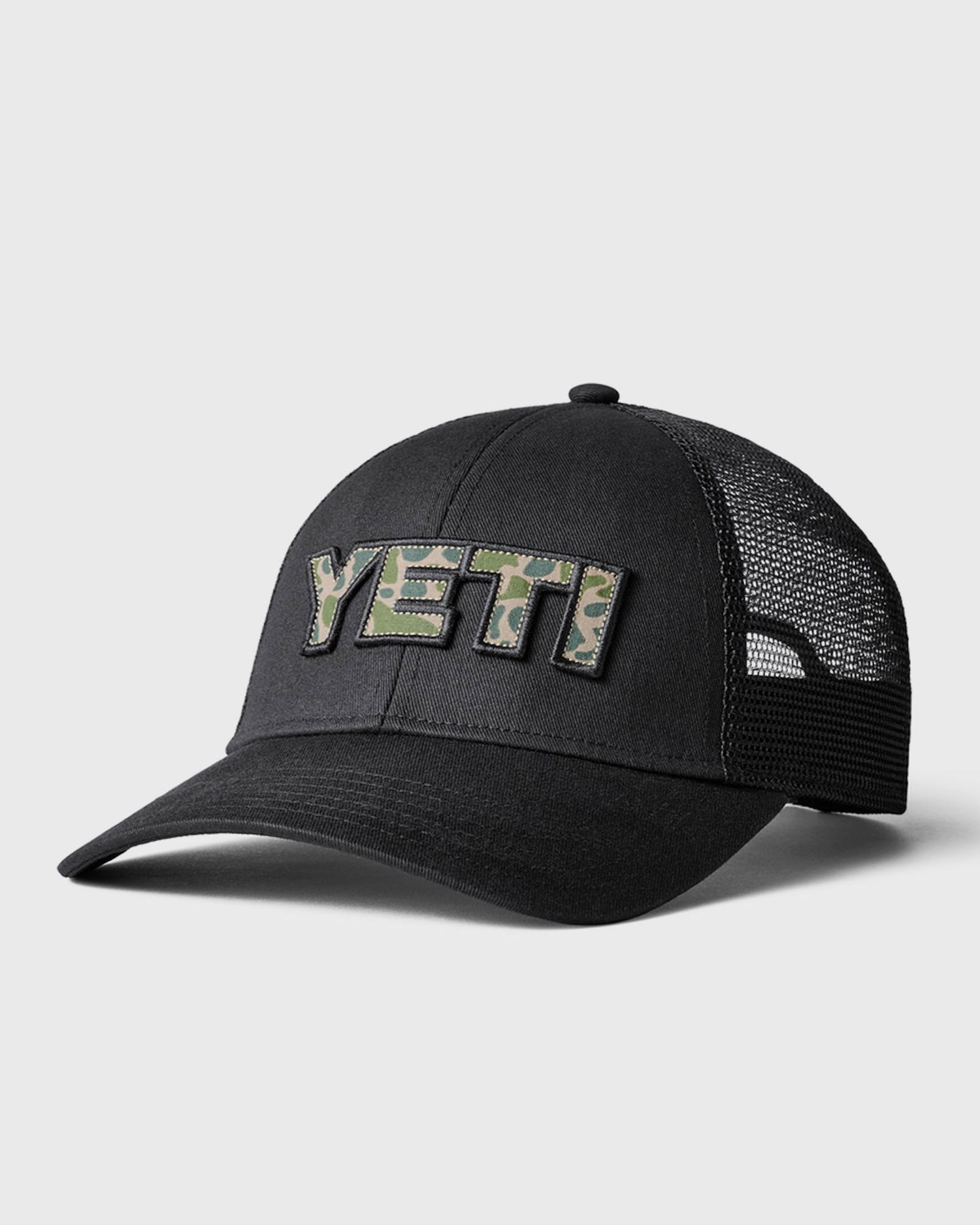 Kasket YETI Camo Logo Badge Low Pro Trucker Hat Sort | 888830197790, 0