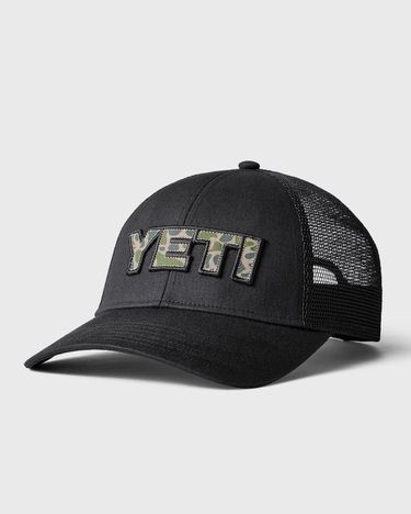 Kasket YETI Camo Logo Badge Low Pro Trucker Hat Sort | 888830197790, 0