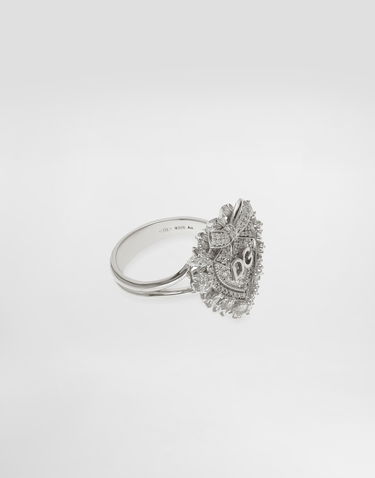 Ring Dolce & Gabbana Dolce & Gabbana Devotion Heart Ring, 18K White Gold with Diamonds, Size 56 Metalisk | WRND1KWWH0180001, 2