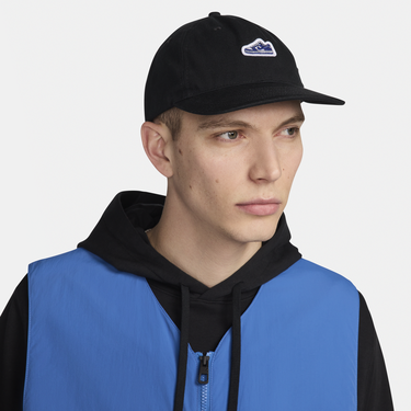 Kasket Nike Club Unstructured Flat Bill Dunk Patch Cap Sort | FN4404-010, 3