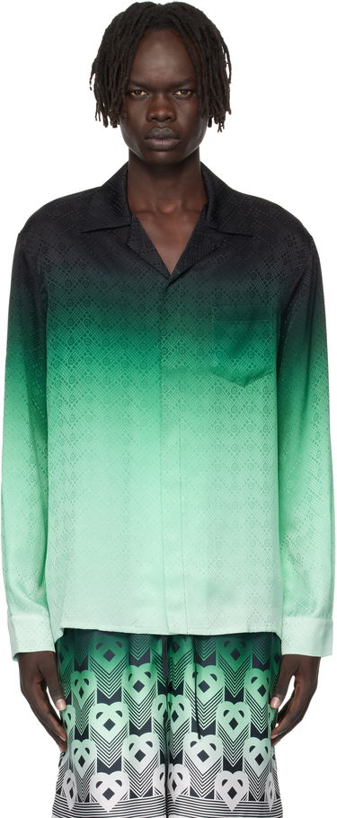 Skjorte Casablanca Casablanca Ping Pong Silk Long Sleeve Shirt Grøn | U-MPF25-SH-006-03, 0