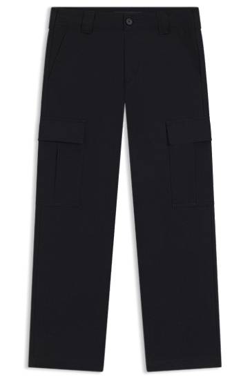 Cargo bukser BOSS BECKHAM x BOSS cargo trousers micro-patterned cotton Sort | 50557462